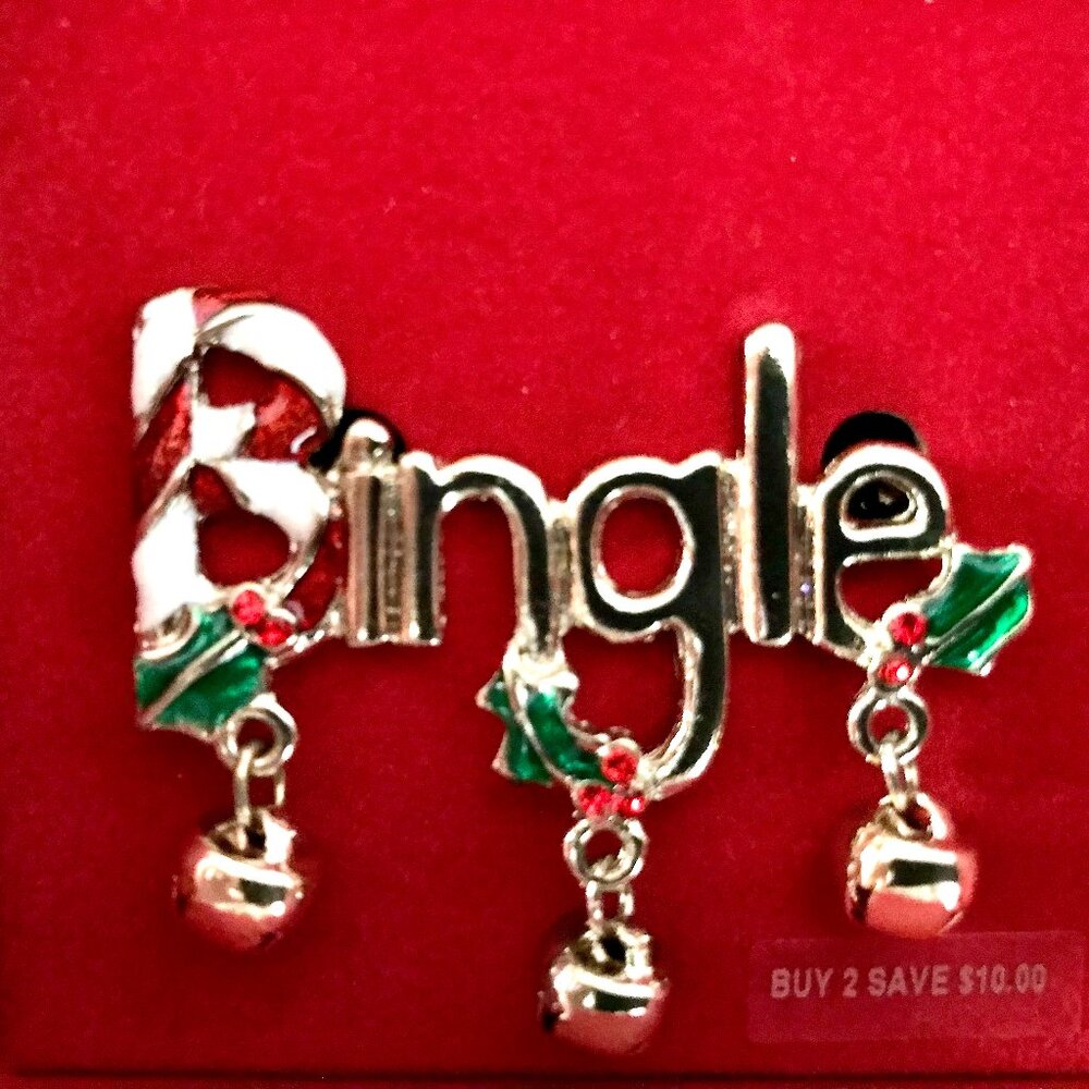 Mr. Bingle NEW in box Pin Brooche Christmas snowman candy cane Dillard's